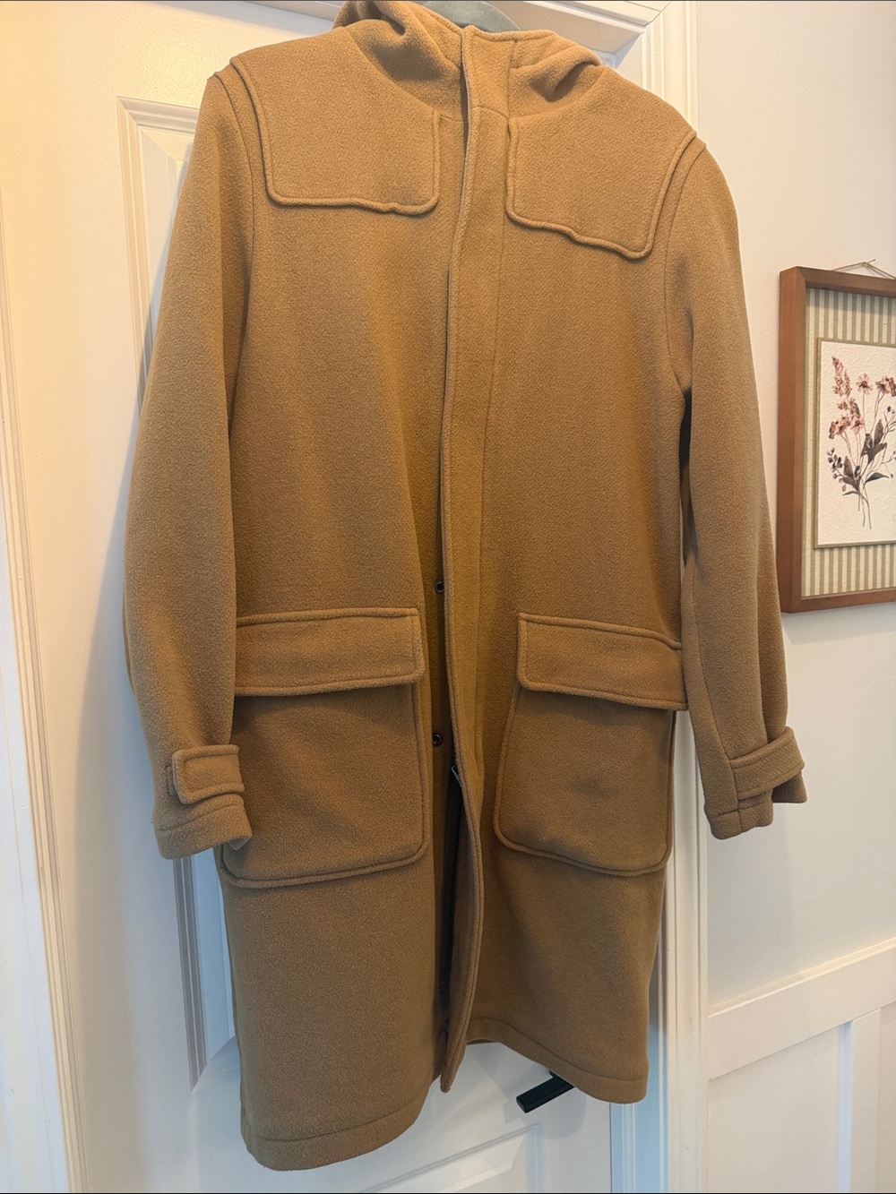 Abercrombie & Fitch Hooded Trench Coat in Camel Brown